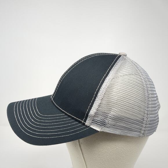 Depatco Strapback Trucker Hat Black One Size Adjustable Embroidered Mesh Back - Picture 3 of 9